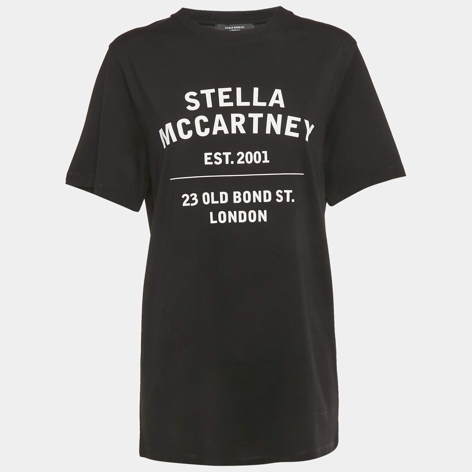 Pre Owned Stella McCartney Black 23 Old Bond Street London Print Cotton T-Shirt XS