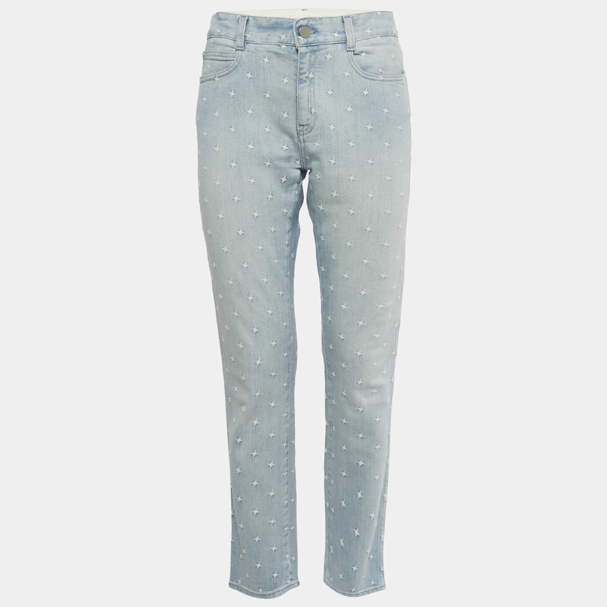 مملوكة مسبقًا Stella McCartney Blue Star Embroidered Denim Jeans M/Waist 31"