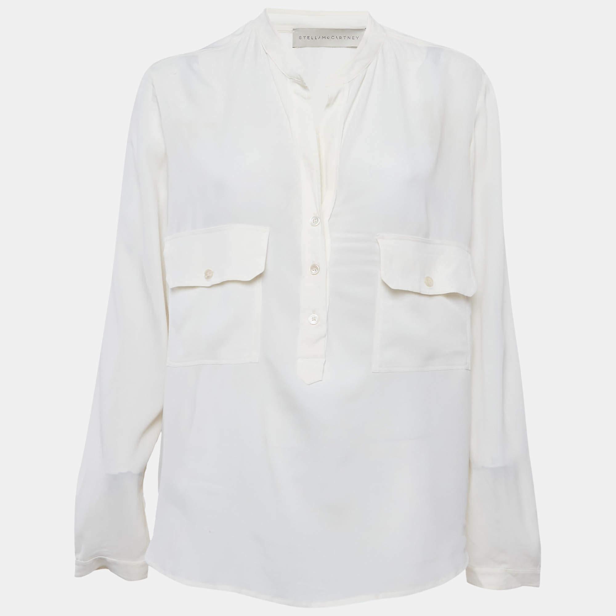 مملوكة مسبقًا Stella McCartney Off-White Crepe Button Down Blouse M
