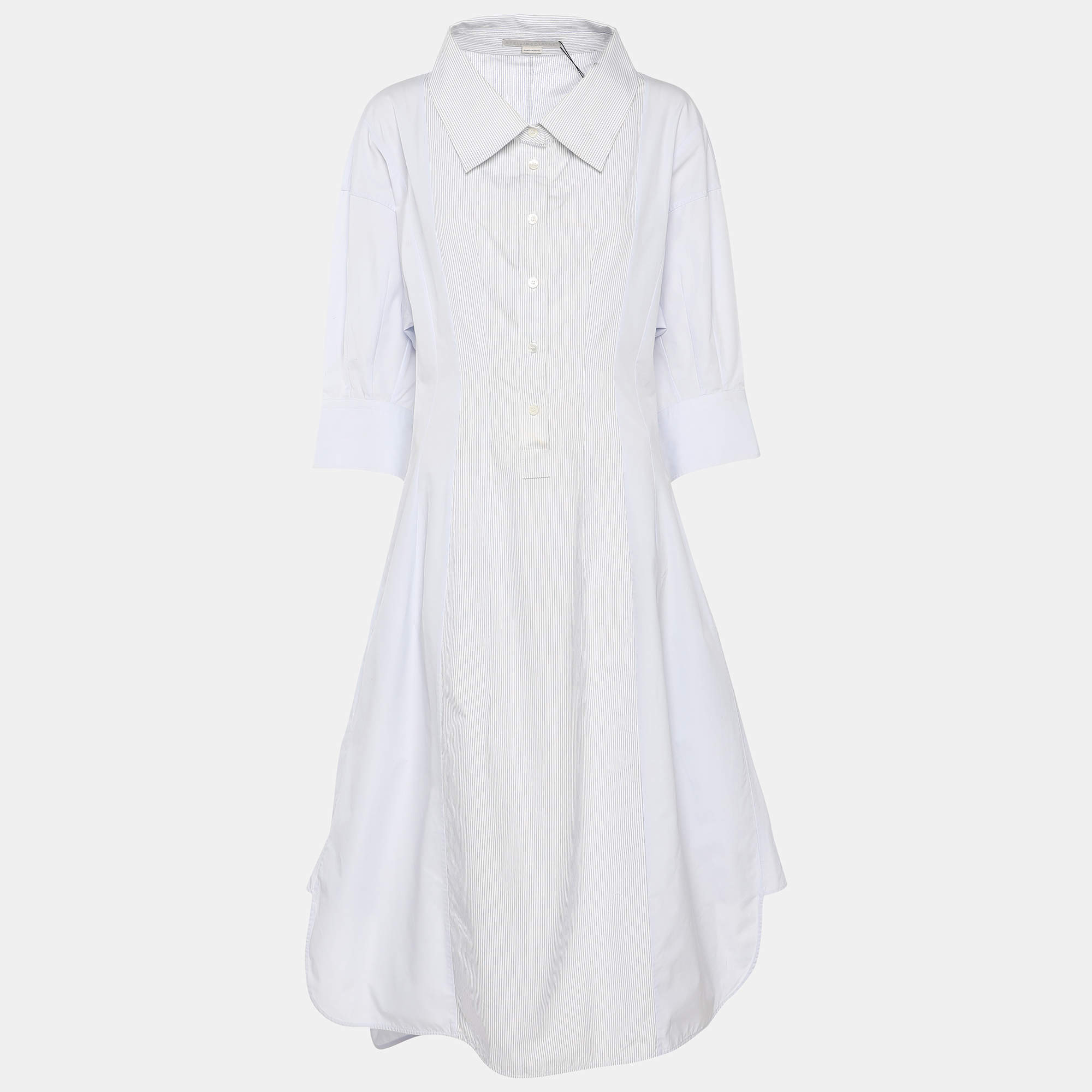 مملوكة مسبقًا Stella McCartney Light Blue Poplin Midi Dress S