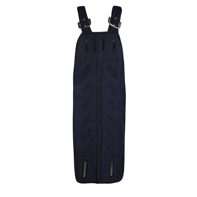 Stella McCartney Navy Blue Cutout Detail Zigarette Embroidered Ashley Drill Dress M