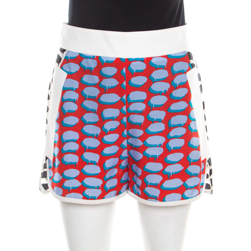 Stella McCartney Multicolor Speech Balloon Printed Shorts S