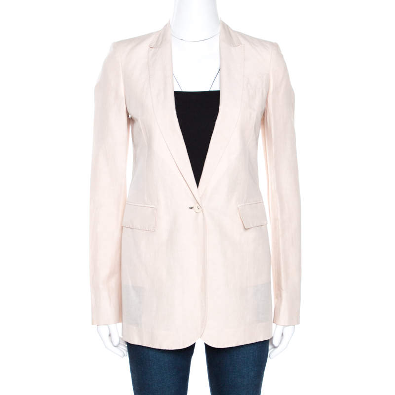 مملوكة مسبقًا Stella McCartney Pale Pink Linen Tailored Blazer XS