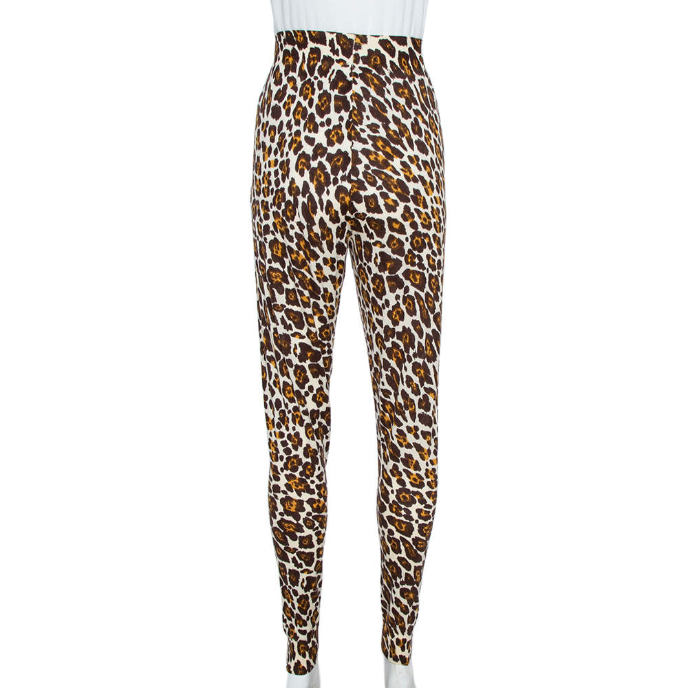 Pre Owned Stella McCartney Brown Animal Print Knit Pants M