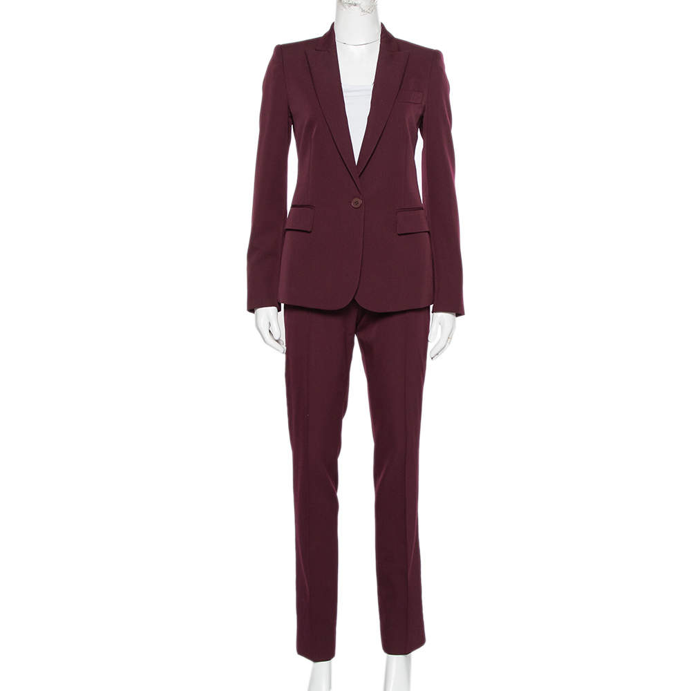 مملوكة مسبقًا Stella McCartney Burgundy Wool Iris Suit S