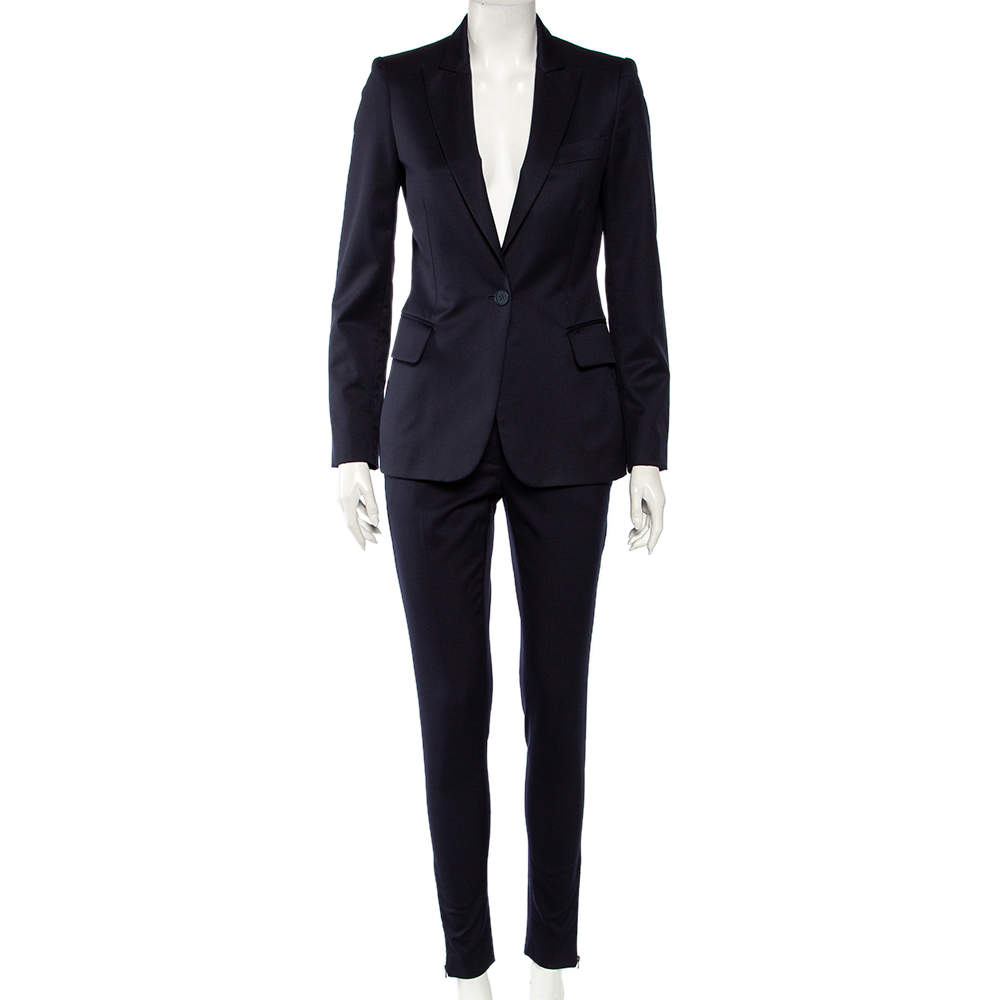 Stella McCartney Navy Blue Wool Blazer & Tapered Leg Pants S