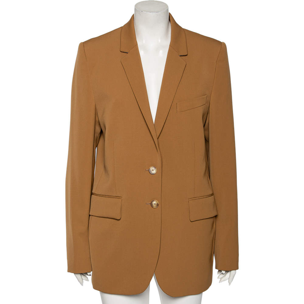 Pre Owned Stella McCartney Light Brown Wool Singe Breasted Blazer L