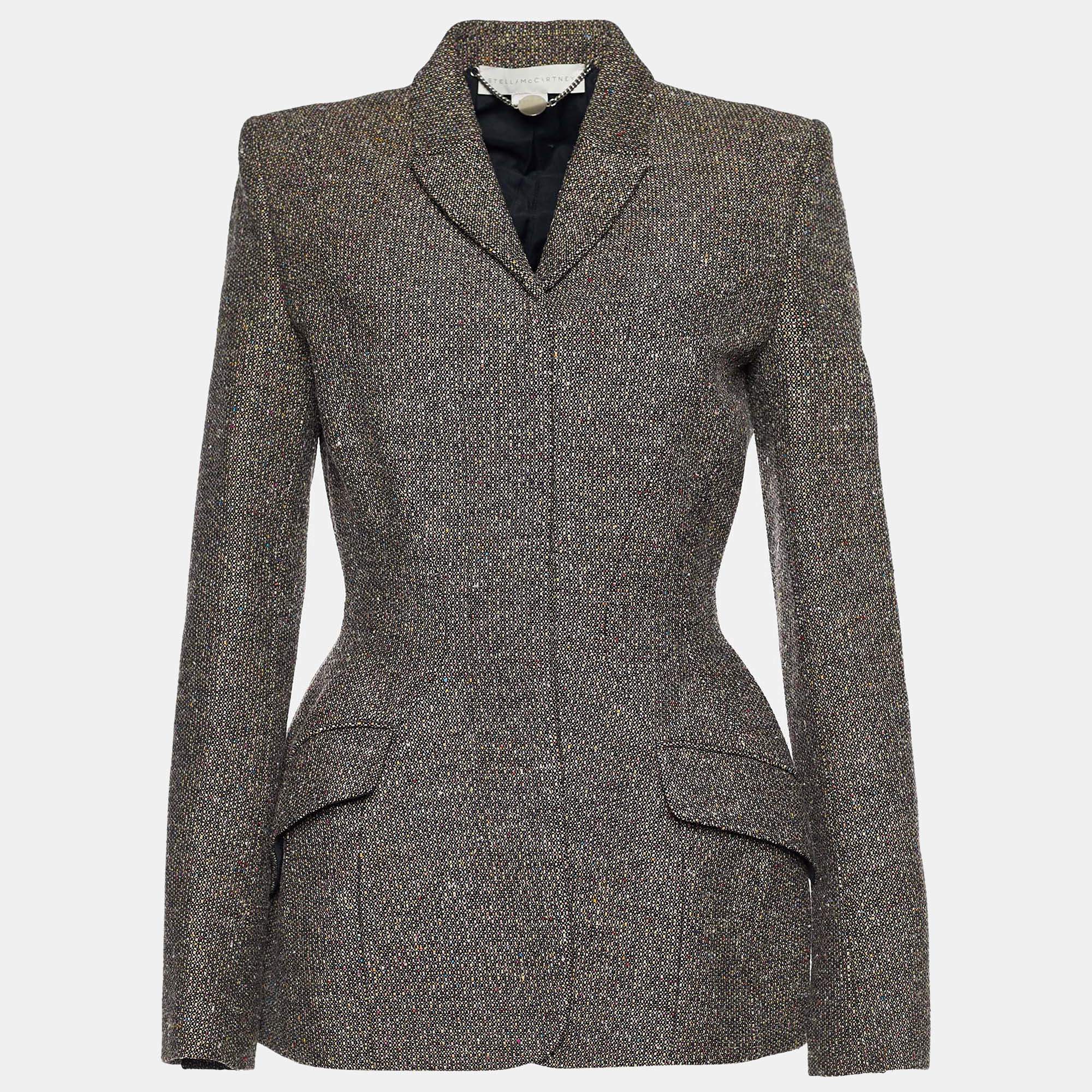 Pre Owned Stella McCartney Multicolor Tweed  Button Front Coat S