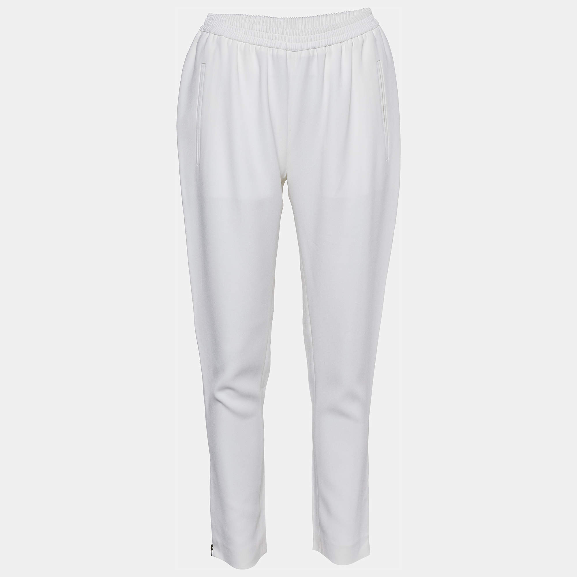 Pre Owned Stella McCartney White Crepe Tamara Trousers S