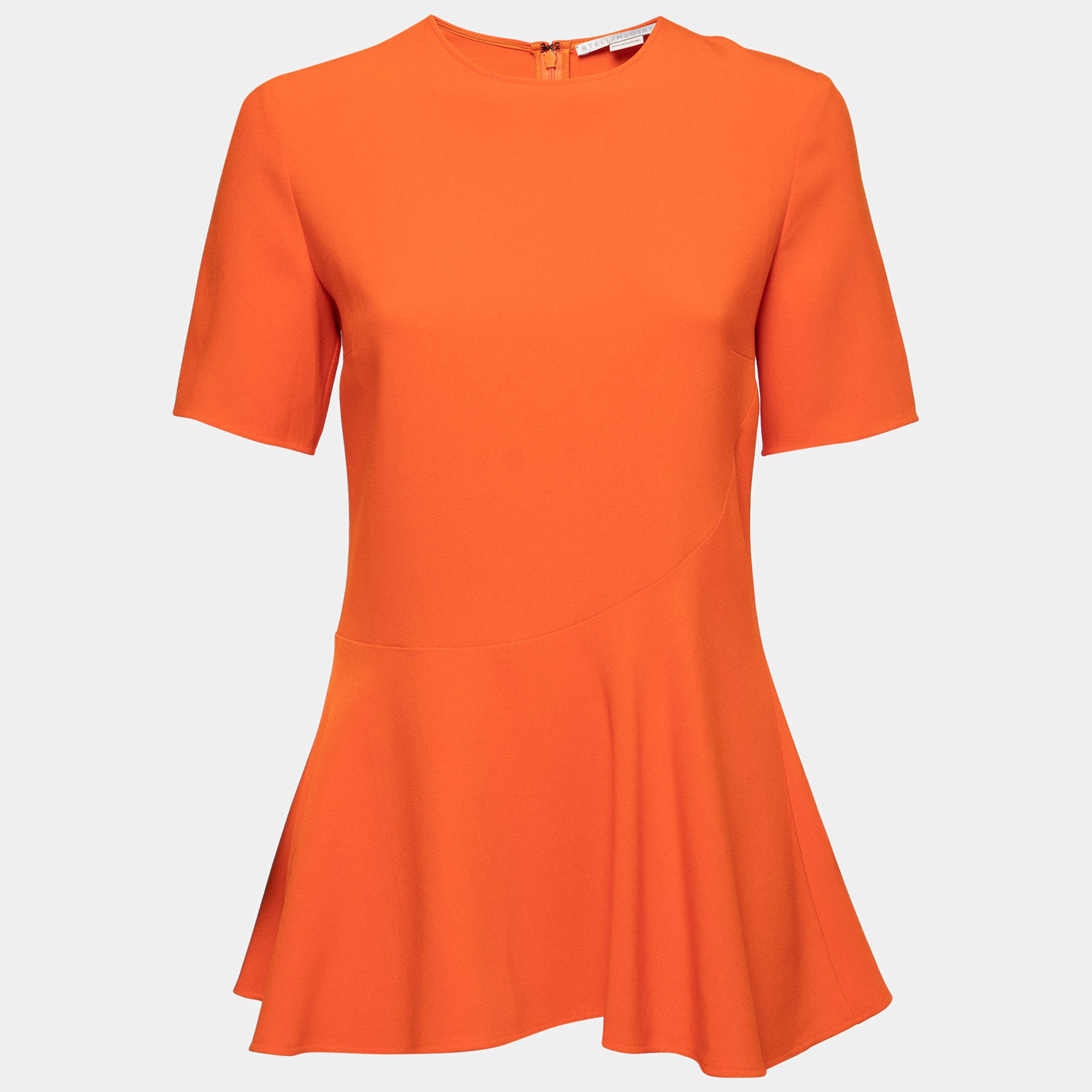 Pre Owned Stella McCartney Orange Crepe Flared Top S