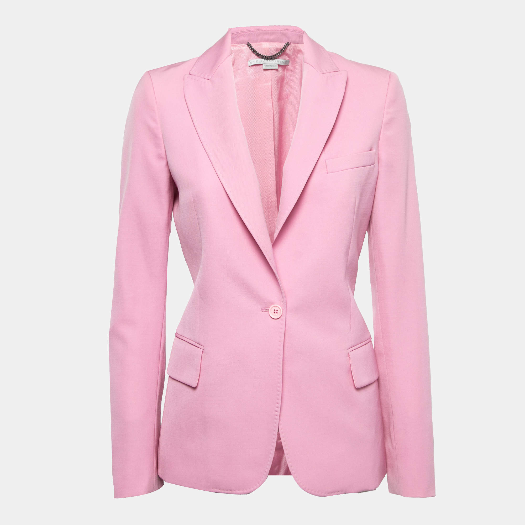 Pre Owned Stella McCartney Pink Wool Single Breasted Blazer S