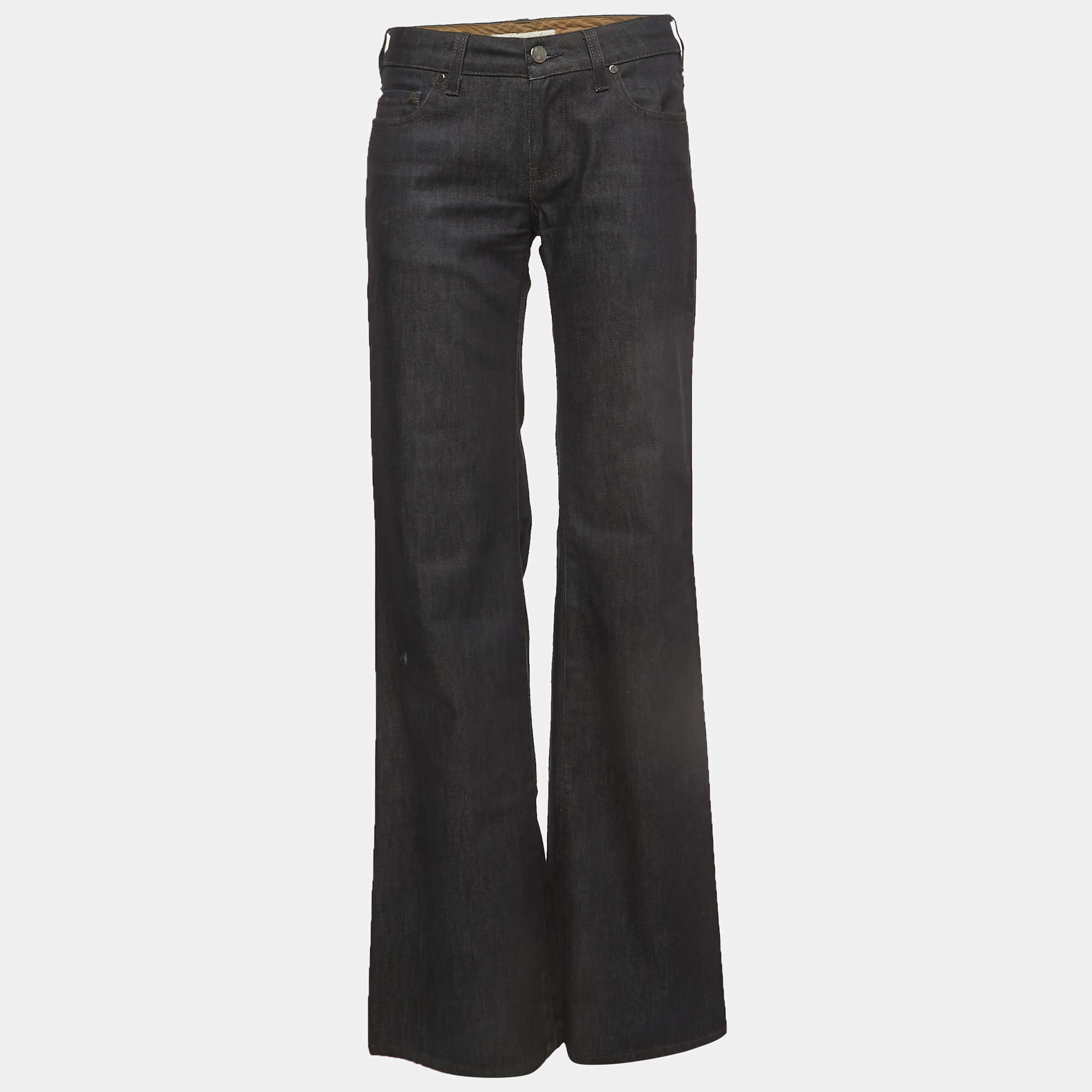 Pre Owned Stella McCartney Dark Blue Denim Wide Leg Jeans M Waist 30"