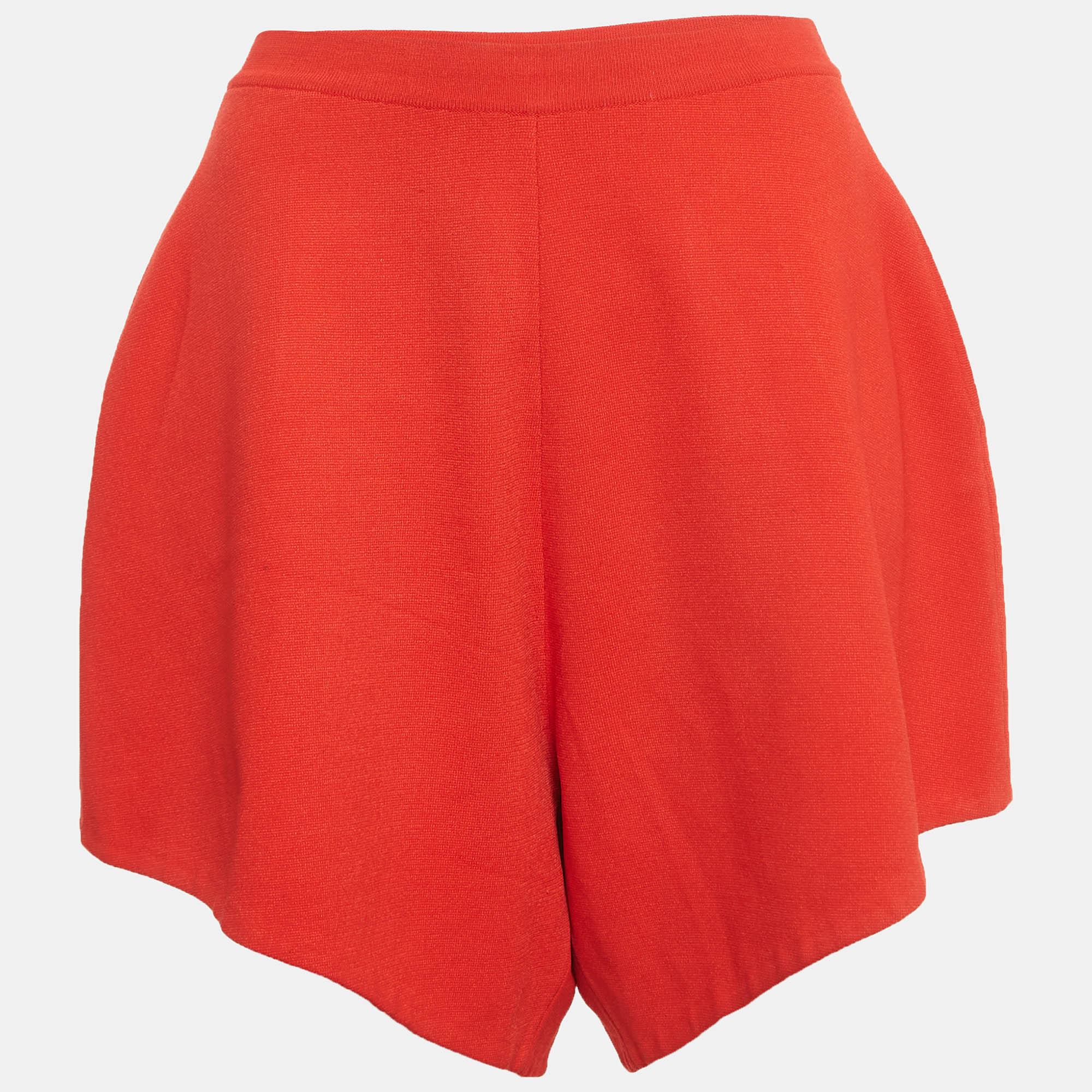 Pre Owned Stella McCartney Red Knit Elasticated High Waist Shorts XS
