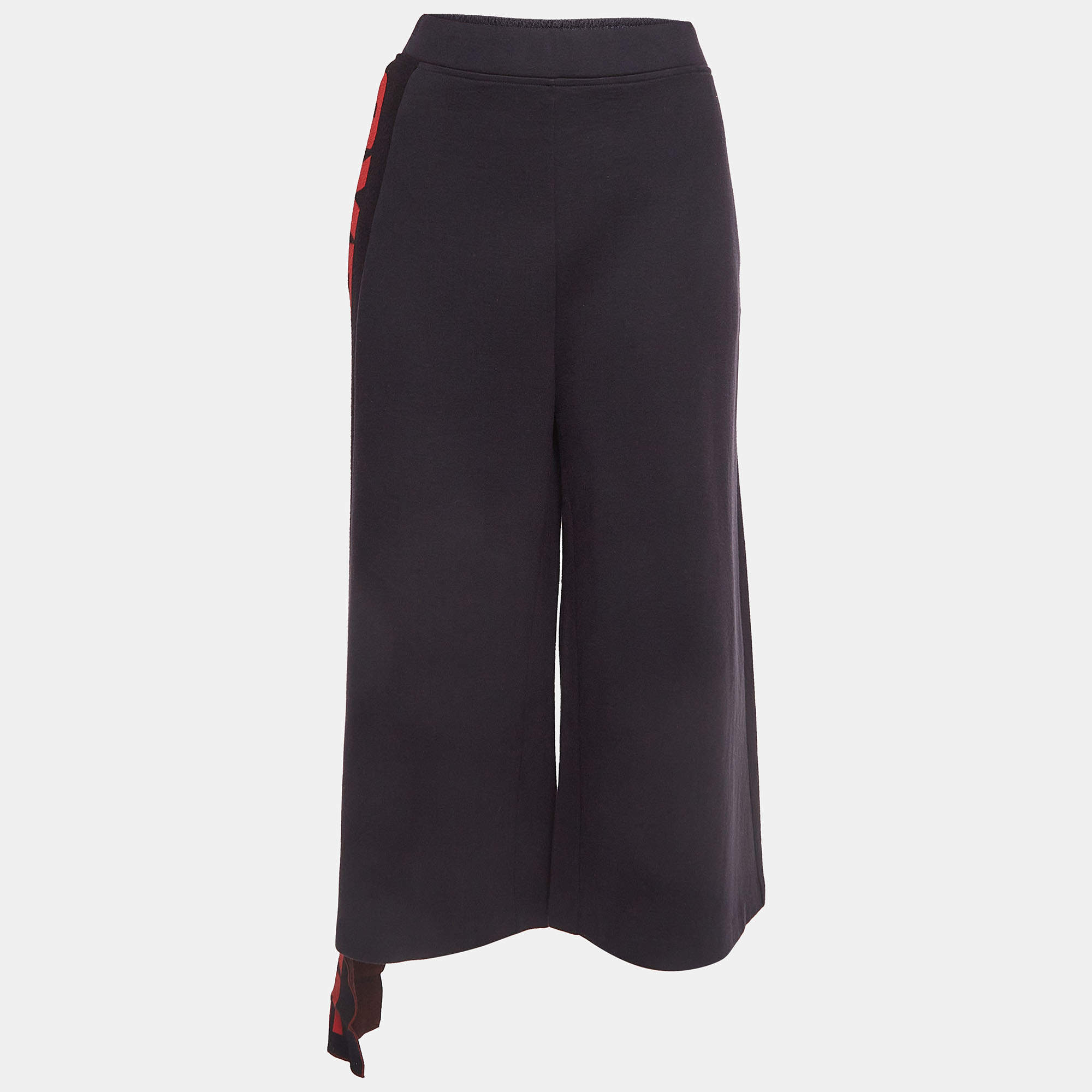 Pre Owned Stella McCartney Navy Blue All Is Love Side Stripe Cotton Culottes L