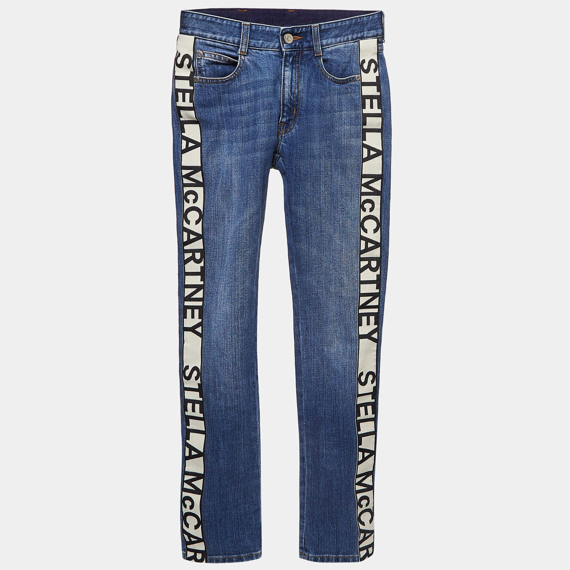 Stella McCartney Blue Denim Logo Tape Detail Skinny Jeans S