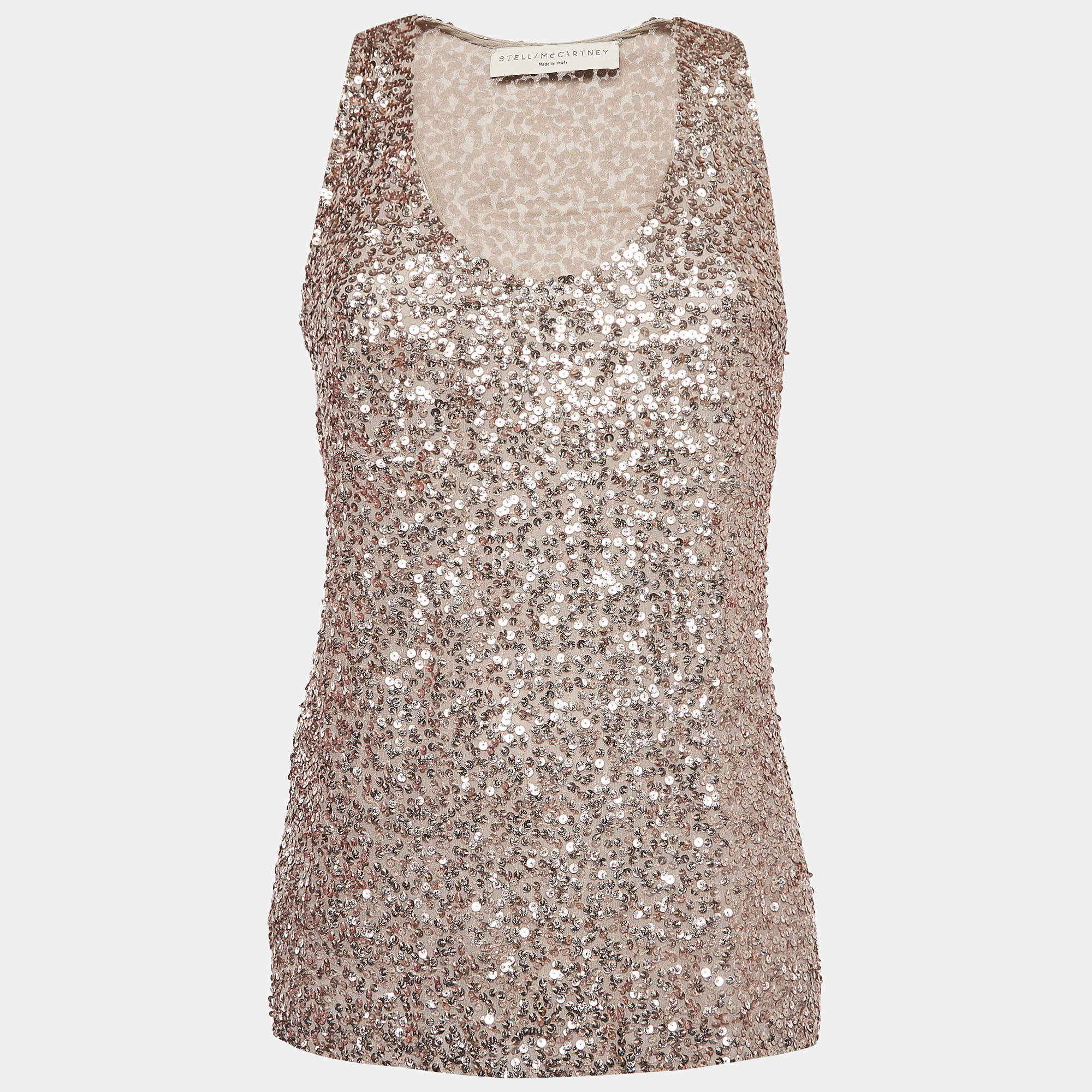 Pre Owned Stella McCartney Metallic Sequin Tank Top M