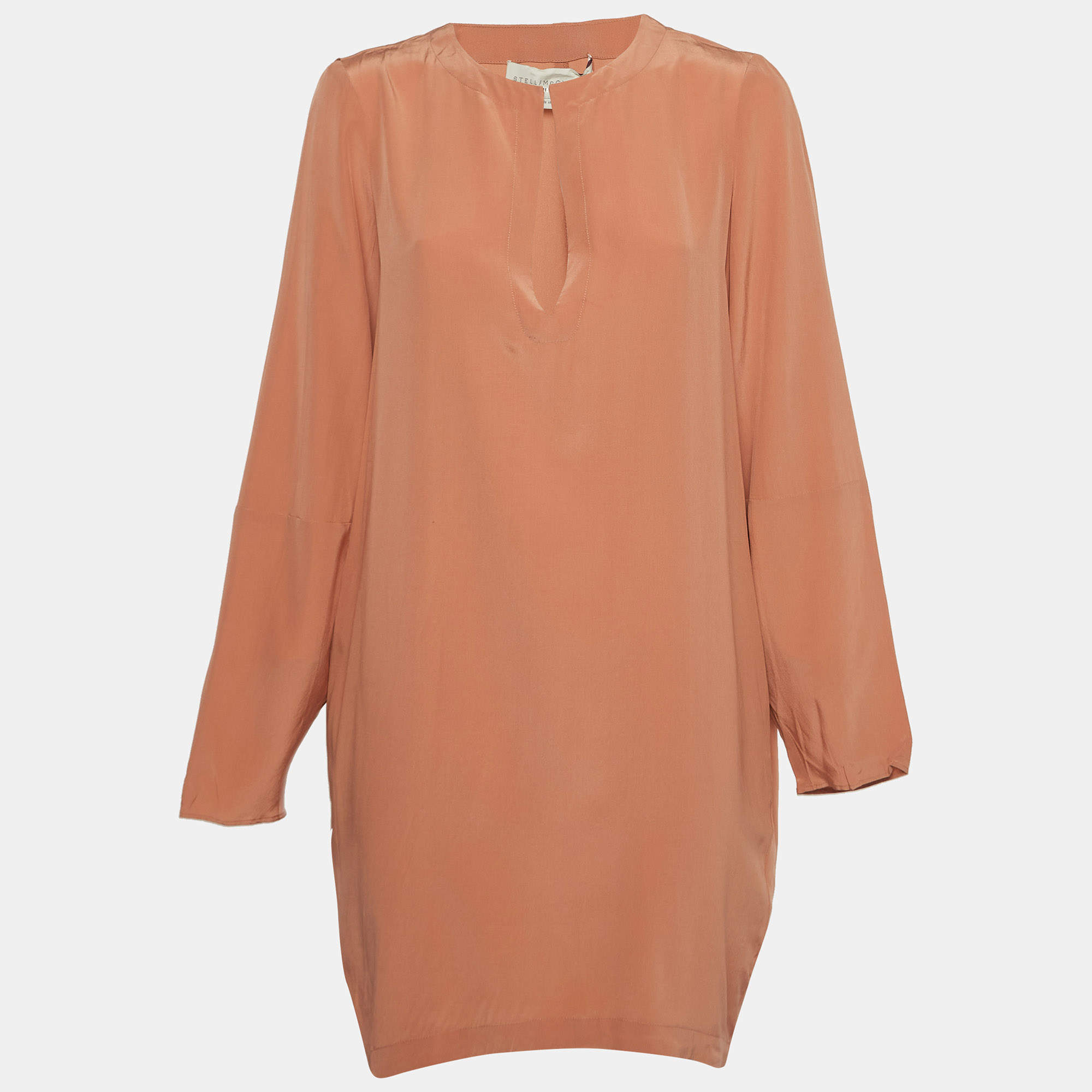 Pre Owned Stella McCartney Light Orange Shift Dress M