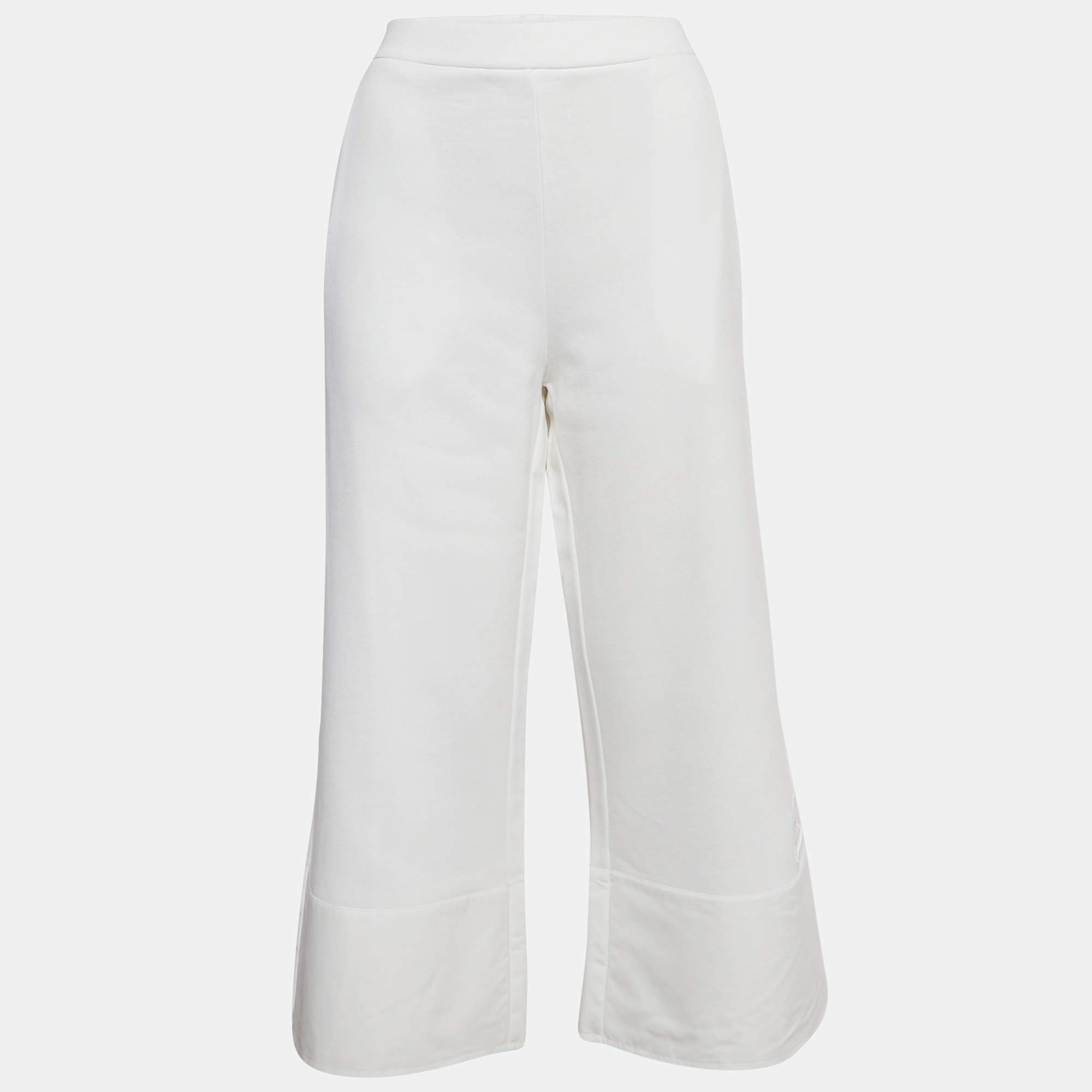 Pre Owned Stella McCartney White Cotton Wide-Leg Sweatpants M