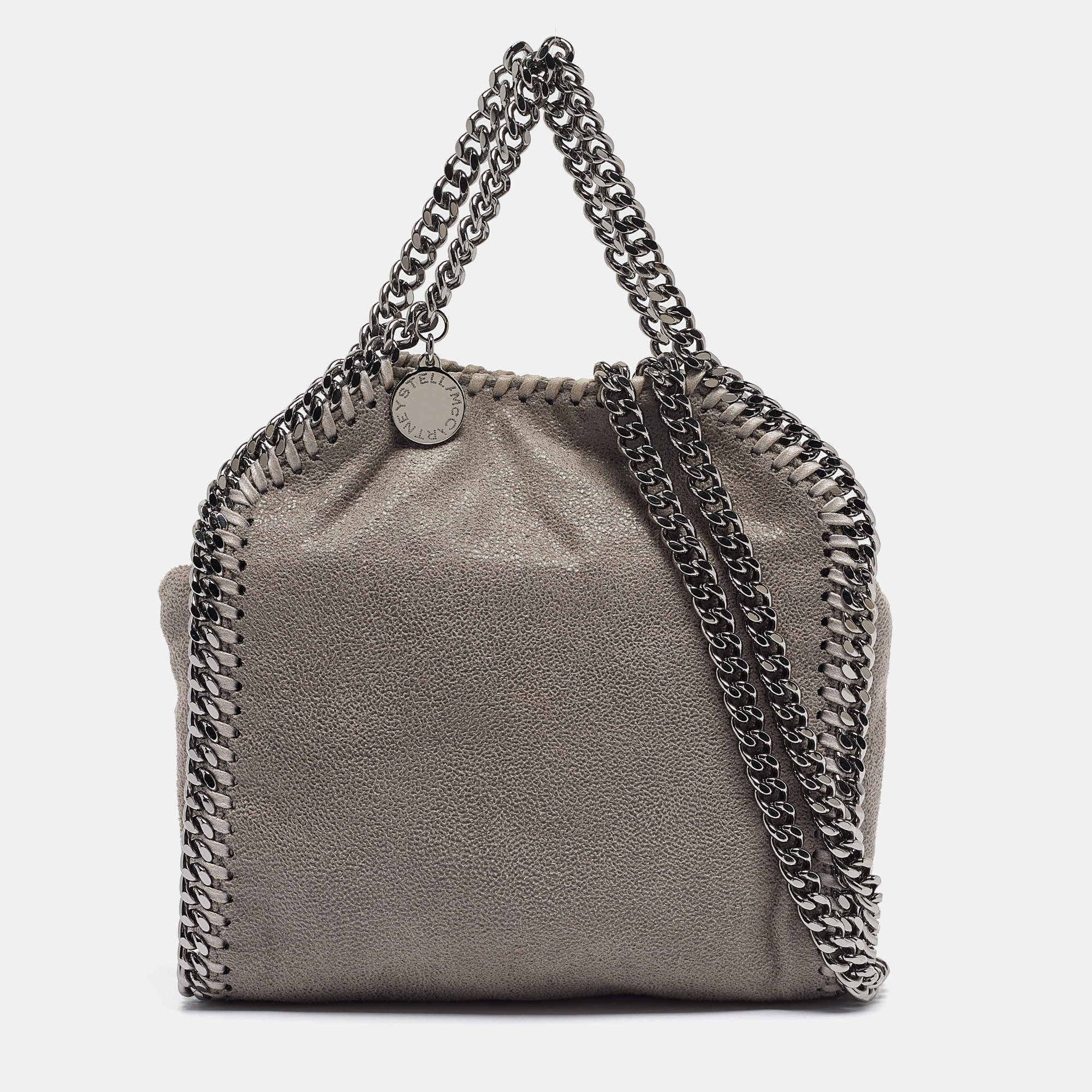 Pre Owned Stella McCartney Grey Faux Leather Tiny Falabella Tote