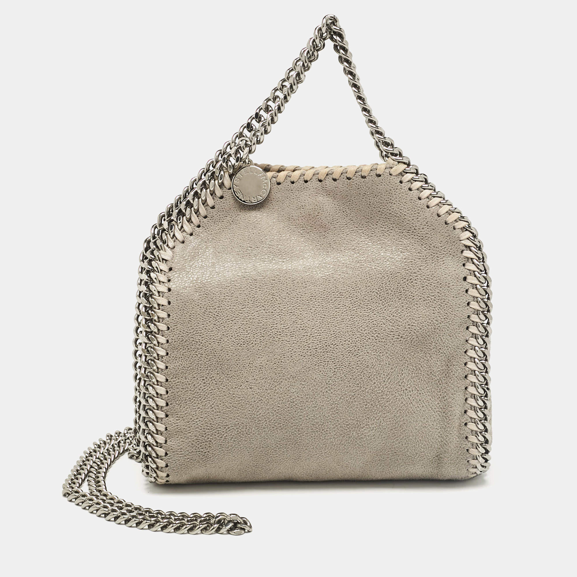Pre Owned Stella McCartney Grey Faux Suede Tiny Falabella Tote