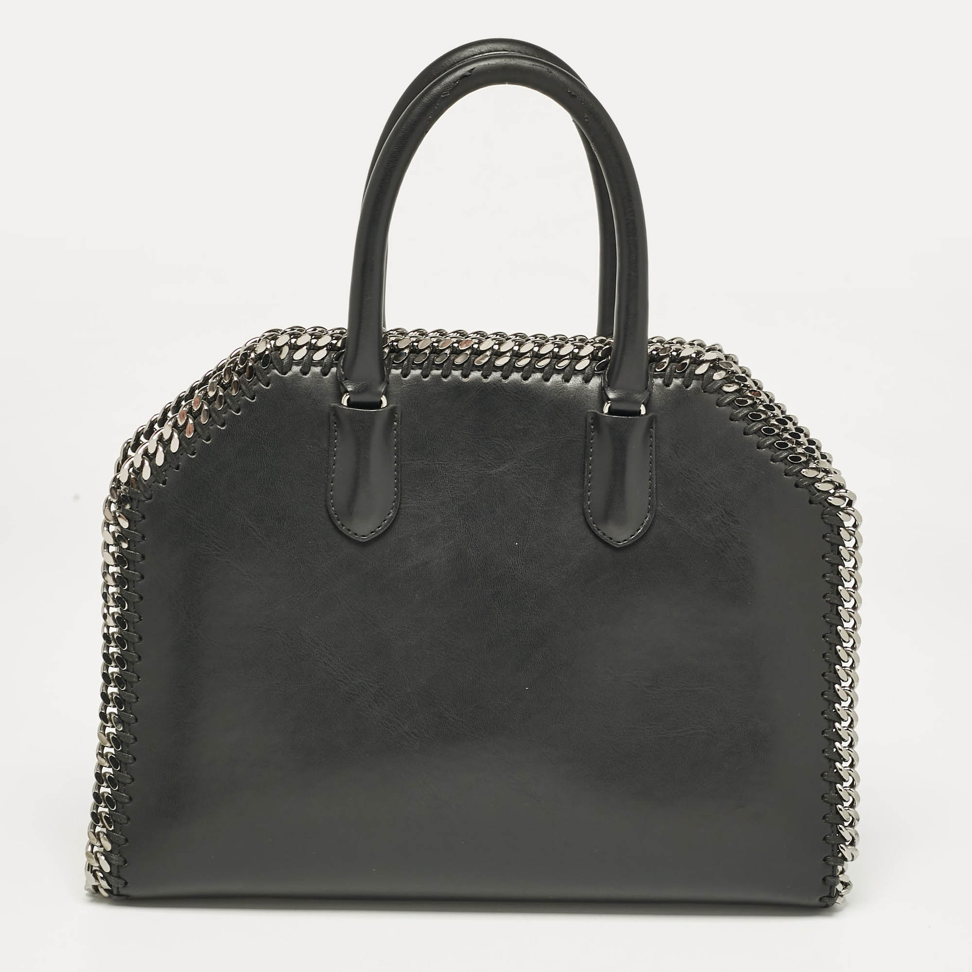 Pre Owned Stella McCartney Black Faux Leather Falabella Box Satchel