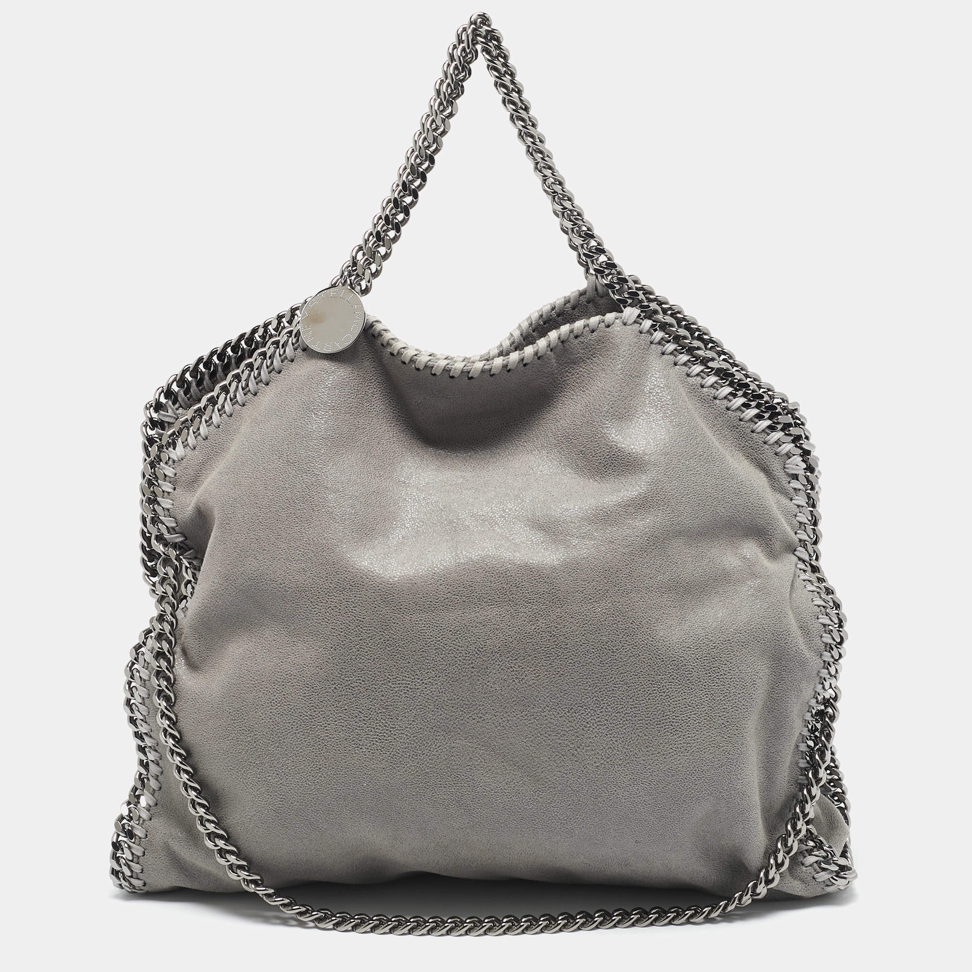 Pre Owned Stella McCartney Grey Faux Suede Small Falabella Tote