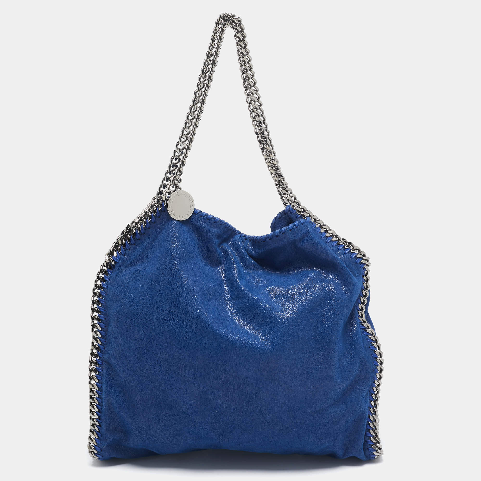 Pre Owned Stella McCartney Blue Faux Suede Small Falabella Tote
