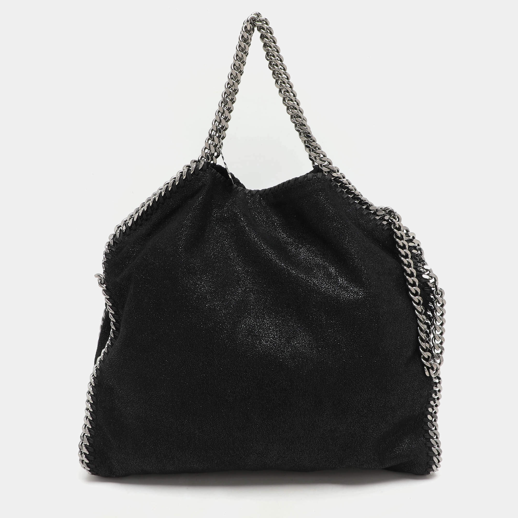 Stella McCartney Black Faux Suede Small Falabella Tote