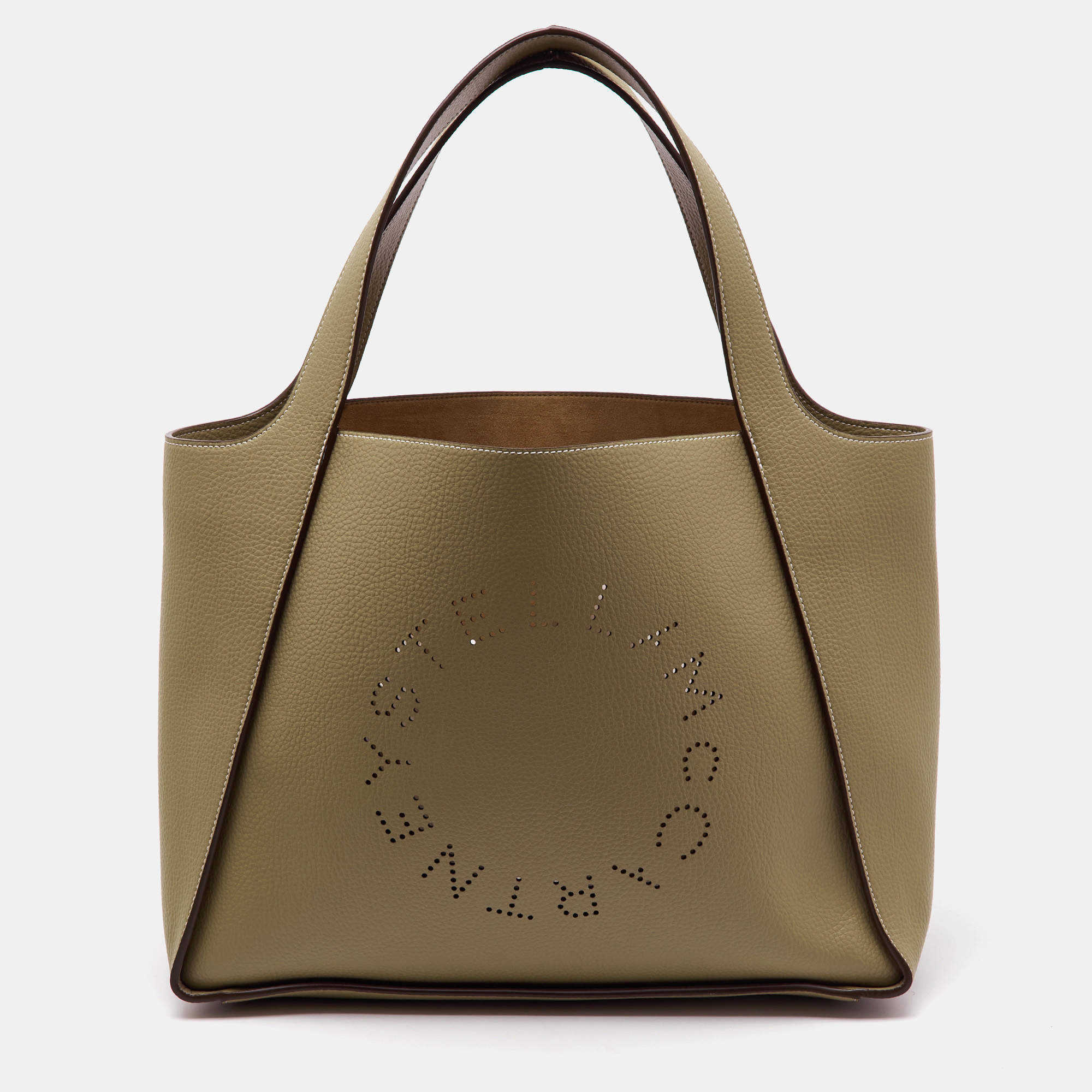 Stella McCartney Sand Brown Faux Leather The Logo Large Tote