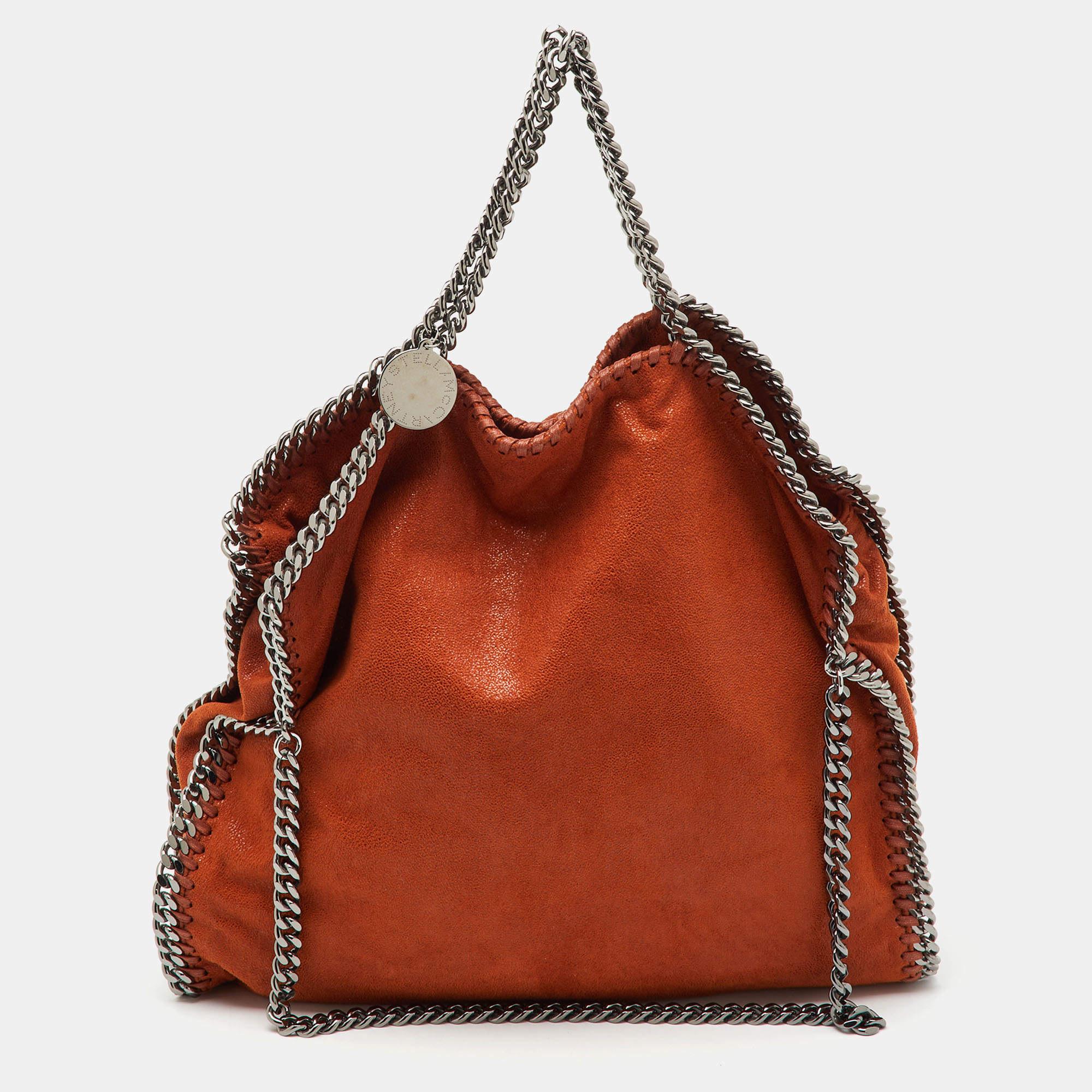 Pre Owned Stella McCartney Brick Faux Suede Small Falabella Chain Tote