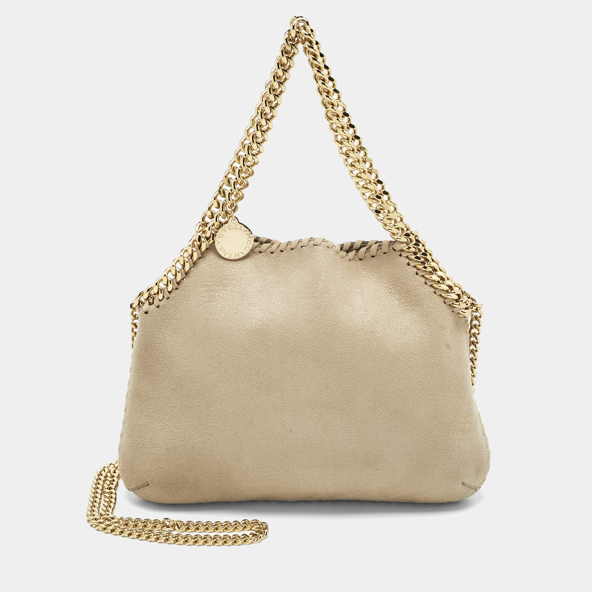 Pre Owned Stella McCartney Beige Faux Suede Mini Falabella Tote