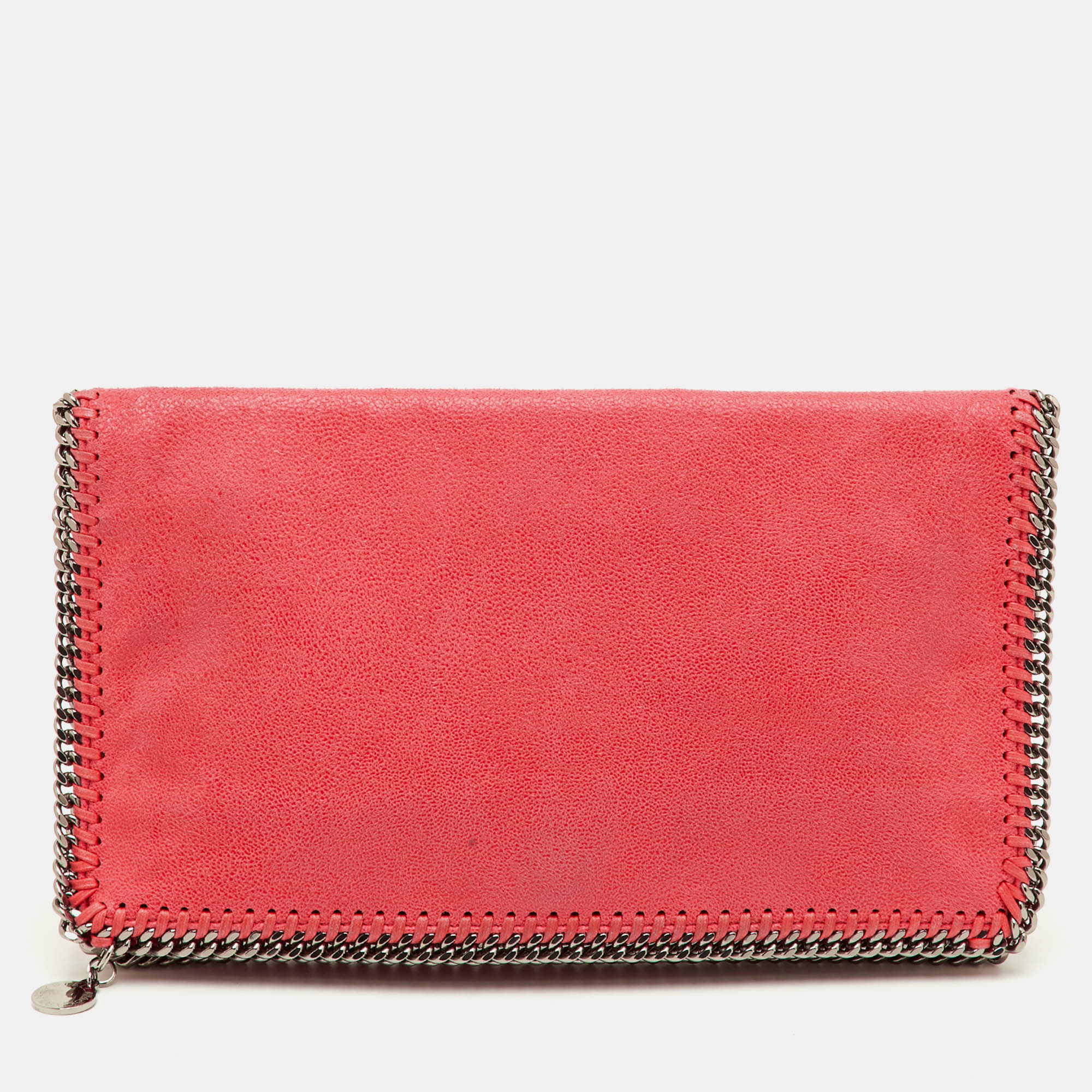 مملوكة مسبقًا Stella McCartney Falabella Peach Pink Faux Leather Fold Over Clutch