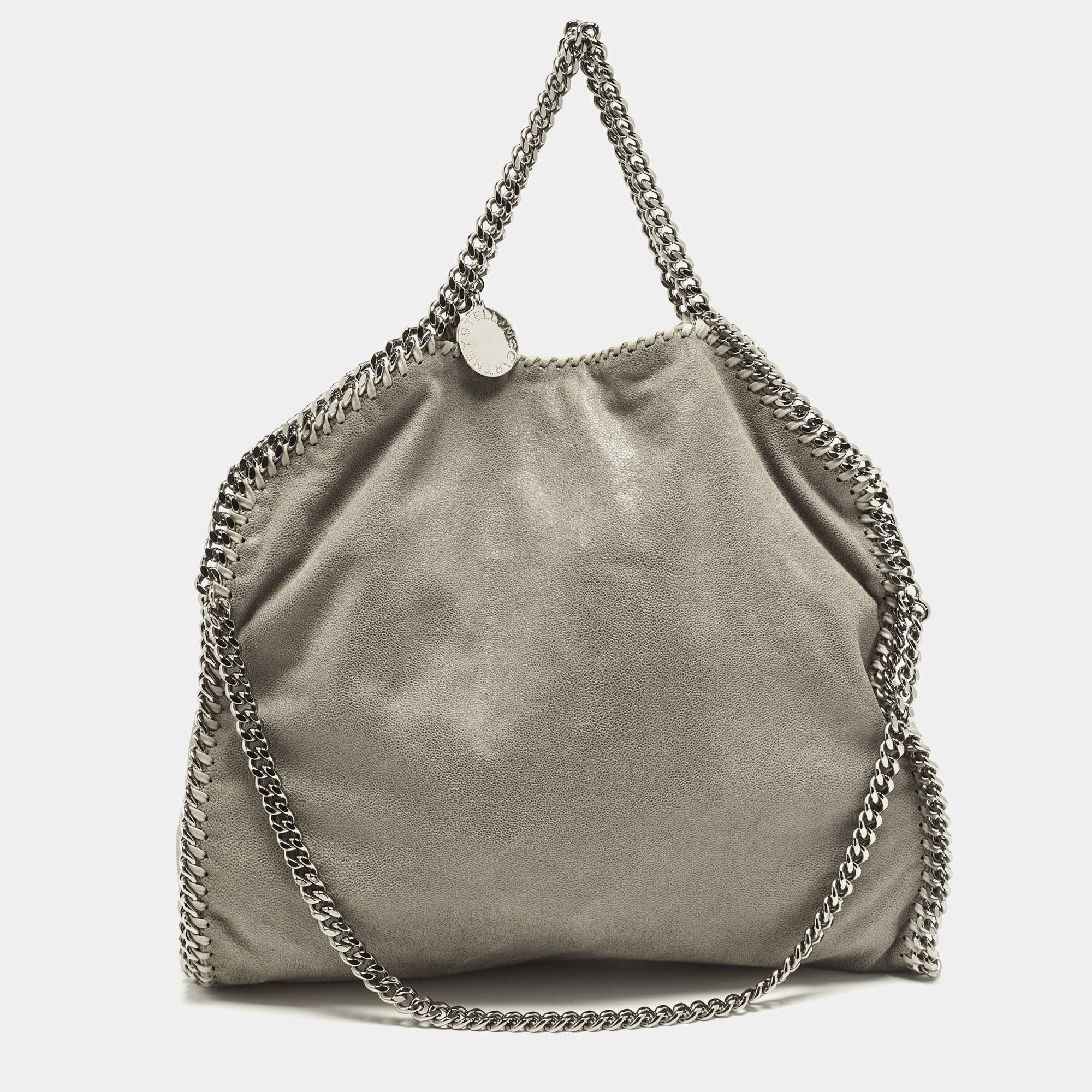مملوكة مسبقًا Stella McCartney Falabella Small Grey Faux Suede Tote