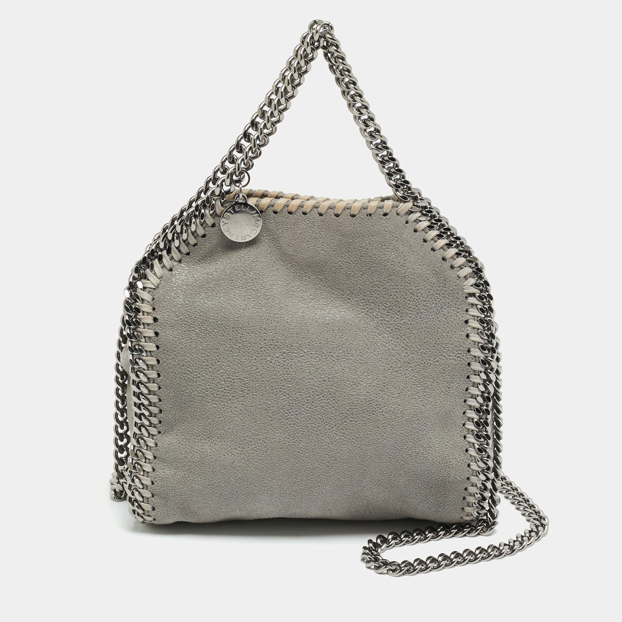 Pre Owned Stella McCartney Falabella Tiny Grey Faux Leather Tote