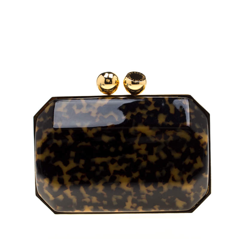 Pre Owned Stella McCartney Black/Brown Plexiglass Lucia Clutch