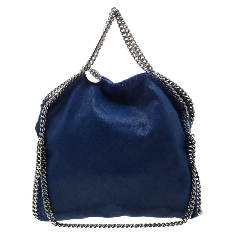 Pre Owned Stella McCartney Blue Faux Leather Small Falabella Tote