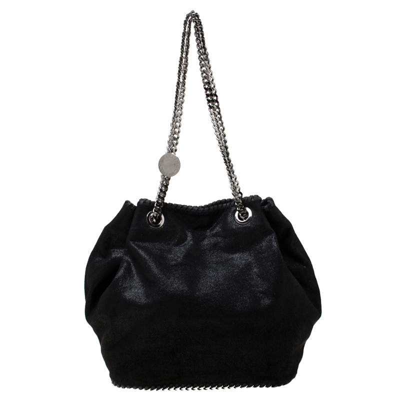 Pre Owned Stella McCartney Black Faux Leather Bucket Bag