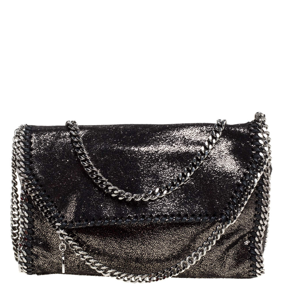 Pre Owned حقيبة كتف ستيلا مكارتني "فالابيلا" قلاب جلد صناعي رصاصي 