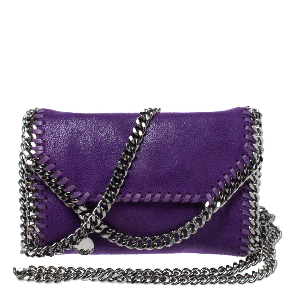 Stella McCartney Purple Faux Leather Mini Falabella Crossbody Bag