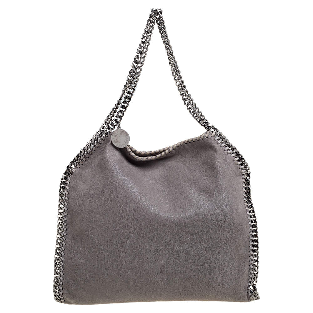 Pre Owned Stella McCartney Grey Faux Leather Small Falabella Tote