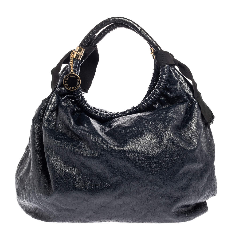 Pre Owned Stella McCartney  Navy Blue Faux Leather Polly Hobo
