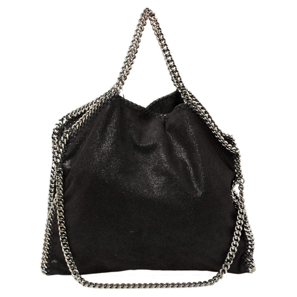 Stella McCartney Black Faux Suede Small Falabella Tote