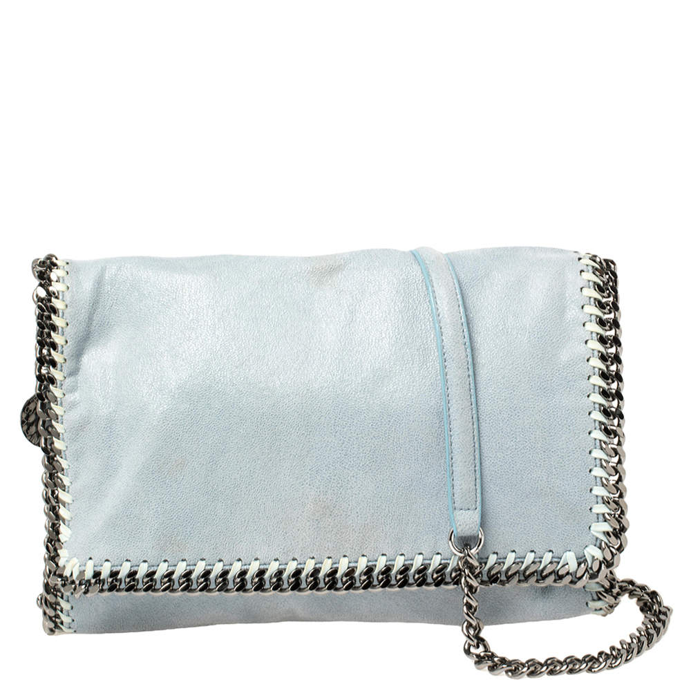Pre Owned Stella McCartney Sky Blue Faux Leather Falabella Shoulder Bag