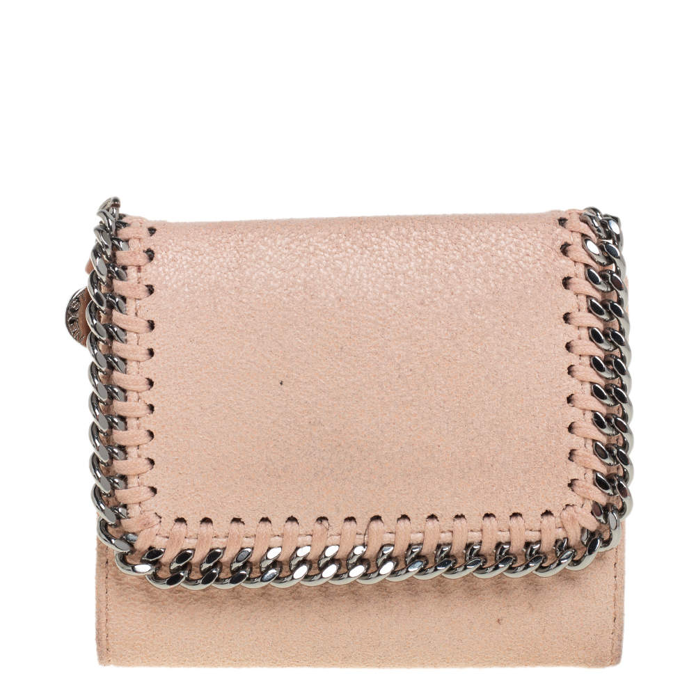 Stella McCartney Peach Faux Leather Falabella Trifold Wallet