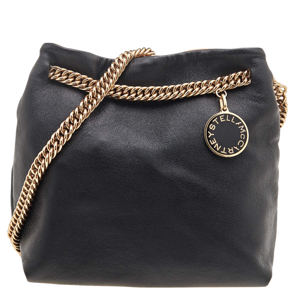 مملوكة مسبقًا Stella McCartney Black Faux Leather Noma Shoulder Bag