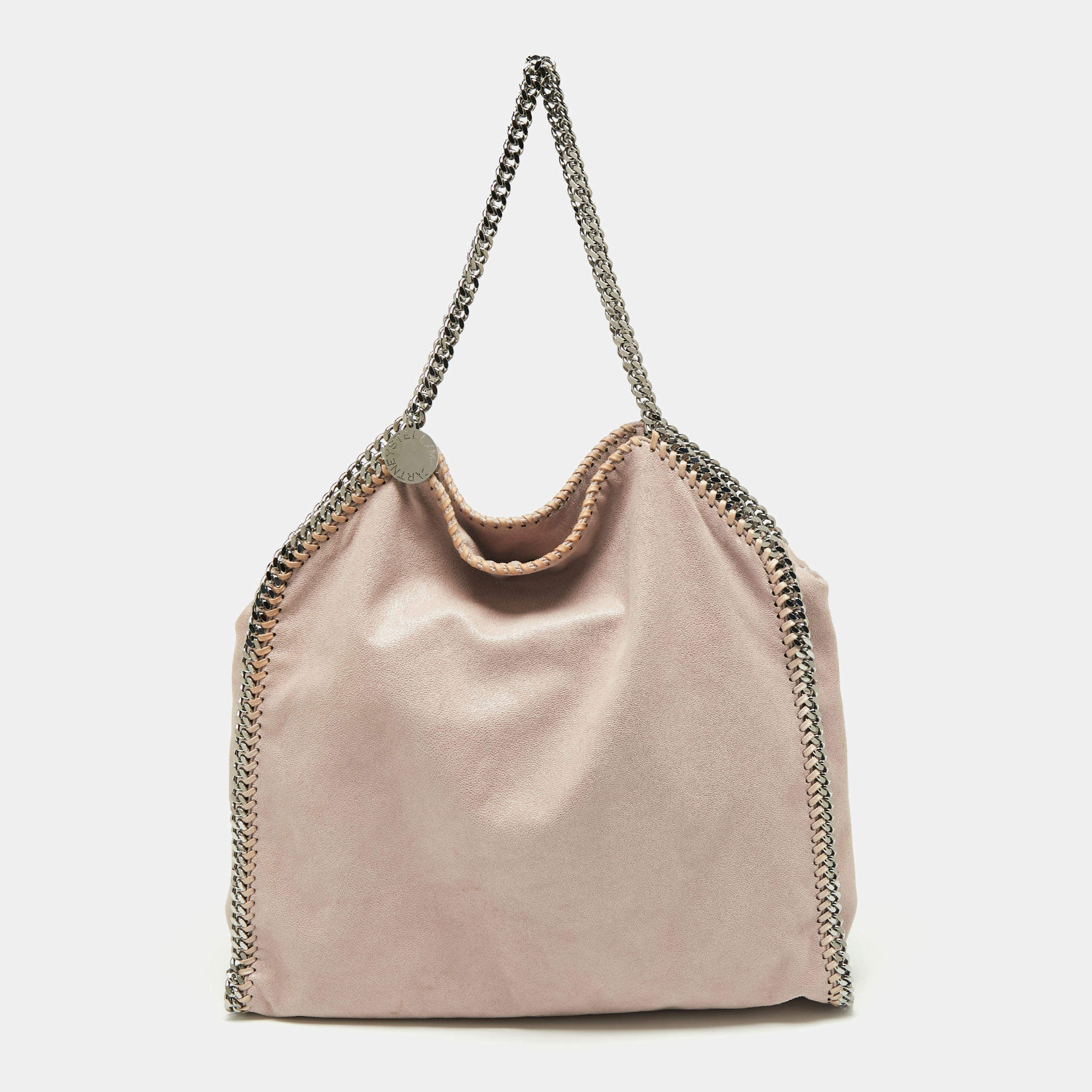 Pre Owned Stella McCartney Blush Pink Faux Suede Falabella Tote