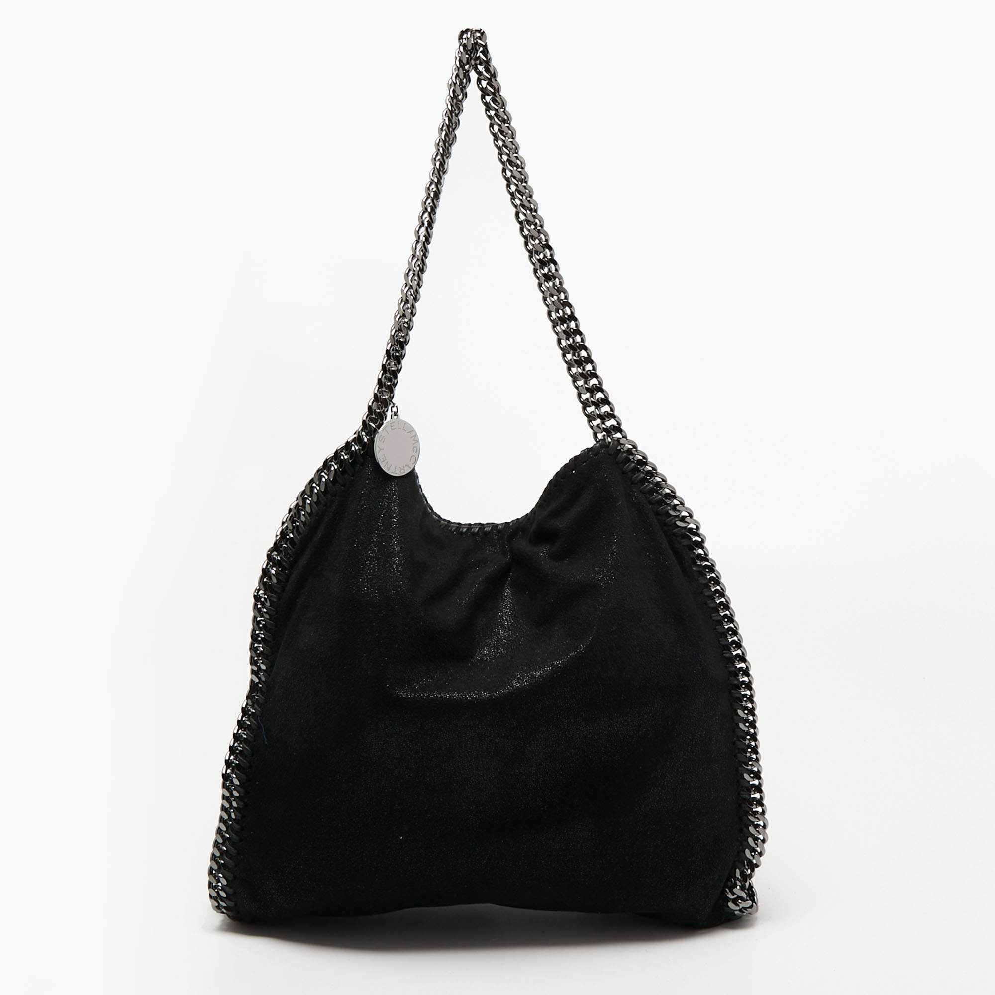 Pre Owned Stella McCartney Black Faux Suede Falabella Shoulder Bag
