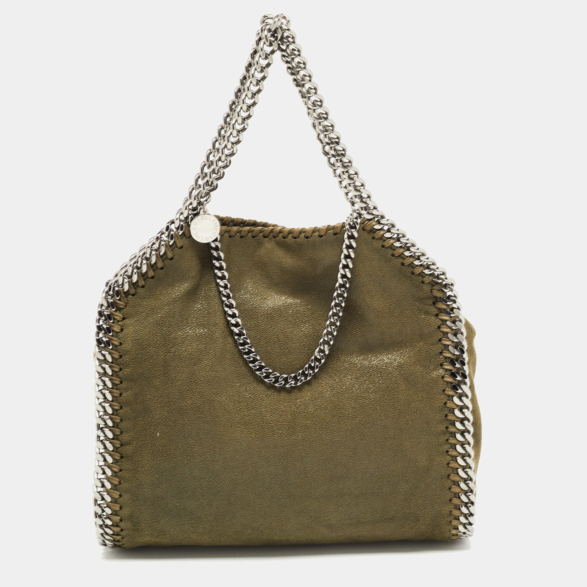 Stella McCartney Military Green Faux Suede Mini Falabella Tote