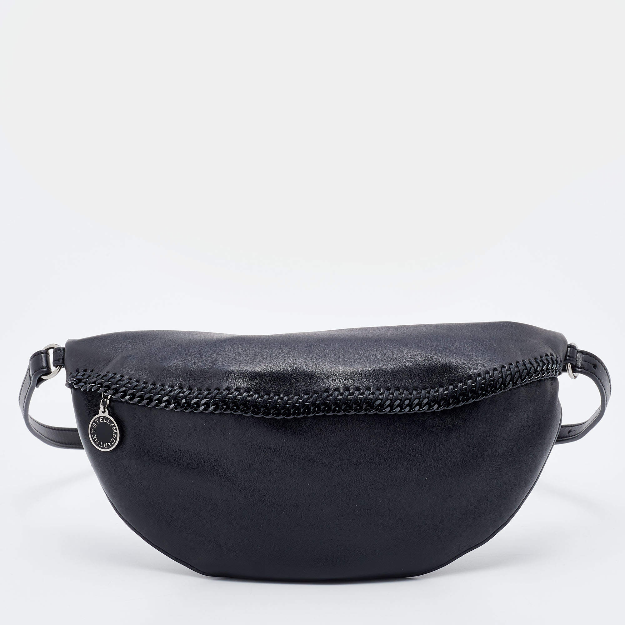 Pre Owned Stella Mccartney Black Faux Leather Belt Bag
