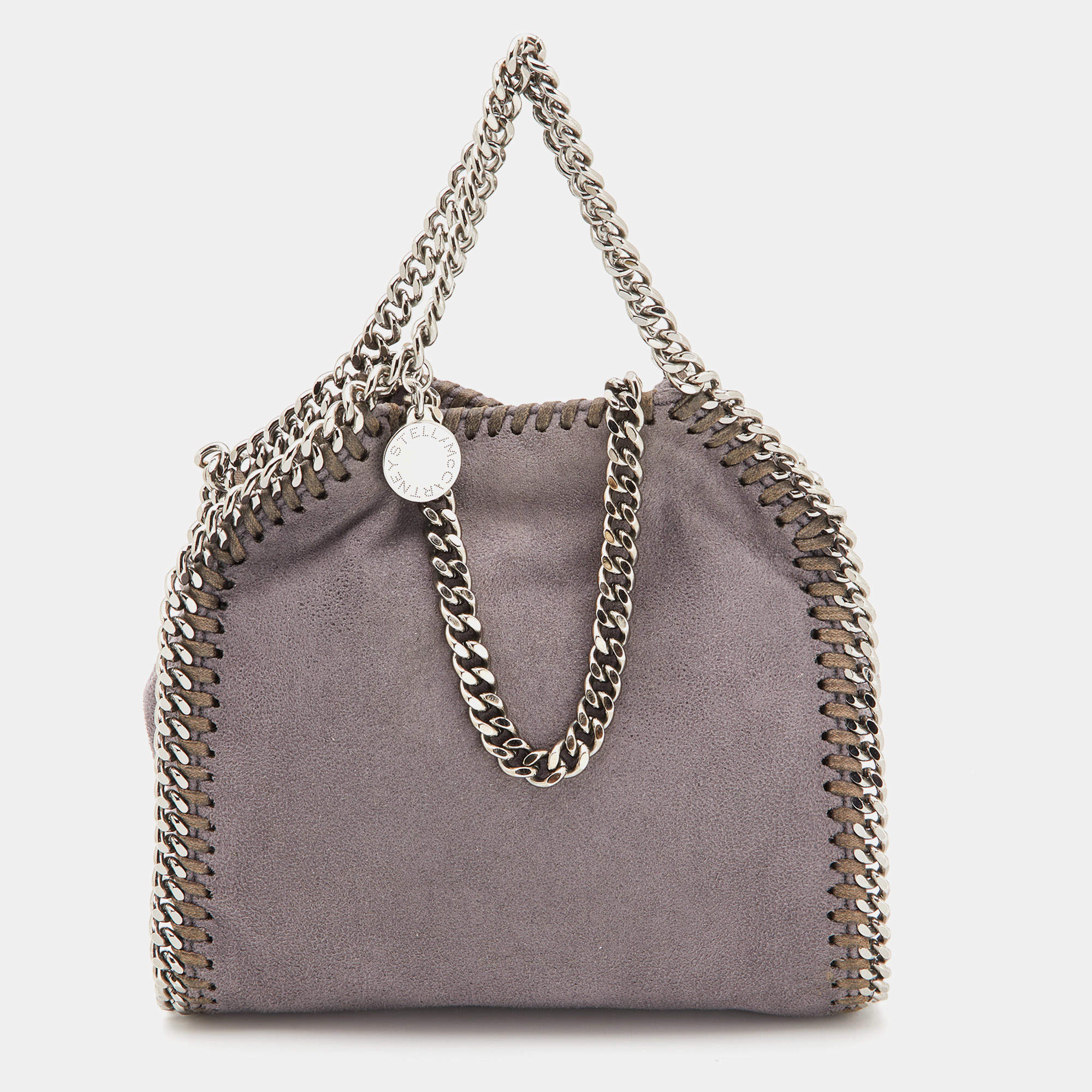 Stella McCartney Falabella Mini Tote Bag & Small Flap Wallet Grey Made in  Italy